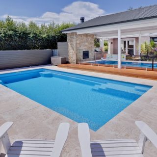 Large backyard pool design idea